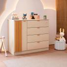 Comoda Infantil Ayla 1 Porta 4 Gavetas 100 Mdf Off White Comoda Infantil Ayla 1 Porta 4 Gavetas 100 Mdf Off White