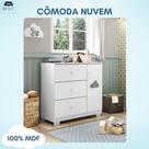 Cômoda Infantil Bebê Nuvem 3 gavetas Com Porta Branco _ Phoenix Baby