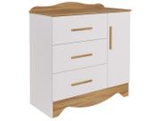 Cômoda Infantil Clara 1 Porta Lisa Plus Branco Amêndoa