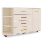Cômoda Infantil com Cantoneira e 4 Gavetas 100% MDF New Lorena Off White - Phoenix