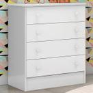 Cômoda Infantil Doce Sonho 4 Gavetas Branco - Qmovi