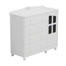Cômoda Infantil Elô Peroba Branco em 100% MDF 1 Porta Vidro