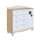 Cômoda Infantil Encanto 4 GV 1 PT Carvalho e Branca