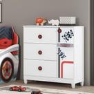 Cômoda Infantil Fast Car com 3 Gavetas - Branco Cômoda Infantil Fast Car com 3 Gavetas - Branco