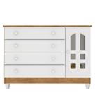 Cômoda Infantil Gran Selena Branco Acetinado Amadeirado - Carolina