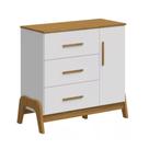 Cômoda Infantil Guti Retro Peroba Branco com Amêndoa 100 MDF