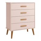 Cômoda Infantil Isis 4 Gavetas Rosa - Reller Móveis