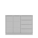 Cômoda Infantil Jade 130cm 100% MDF Cinza Semi Brilho - sallar home Cômoda Infantil Jade 130cm 100% MDF Cinza Semi Brilho - sallar home