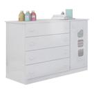 Cômoda Infantil Lina 105cm 100% MDF Branco Brilho - sallar home