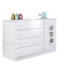 Comoda Infantil Livia 4 Gavetas MDF Alto Brilho Branco Pheonix Baby