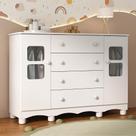 Cômoda Infantil Luna MP4415 4 Gavetas MDF MDP Puxador Plástico Branco Multimóveis