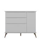 Comoda Infantil Melinda 4 Gavetas MDF Pés Madeira Cinza Pheonix Baby
