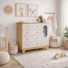 Cômoda Infantil Moveis Peroba Pingo 04 gavetas 01 pt MDF -
