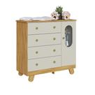 Cômoda Infantil Moveis Peroba Pingo 04 gavetas 01 pt MDF