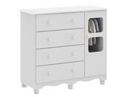 Comoda Infantil Moveis Peroba Uli 04 gavetas 01 porta MDF