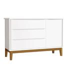 Cômoda Infantil New Classic Branco Com Pés Madeira Reller