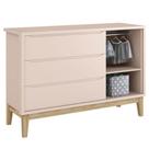 Cômoda Infantil New Classic Com Porta Rosa Com Pés Madeira Natural Reller