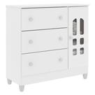 Cômoda Infantil New Selena Com Porta Branco Brilho Carolina