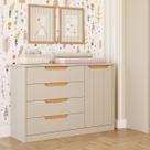 Cômoda Infantil Nuvem 4 Gavetas 1 Porta AntiTombamento 100 MDF Cômoda Infantil Nuvem 4 Gavetas 1 Porta AntiTombamento 100 MDF