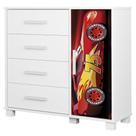 Cômoda Infantil Para Quarto 80cm 4 Gavetas Carro Vermelho Z53 - Mpozenato