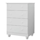 Cômoda Infantil Para Quarto Bebê 4 Gavetas Lara Branco J&A