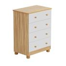 Cômoda Infantil Peroba Júnior Simples MDF Branco com Amêndoa