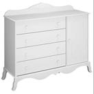 Cômoda Infantil Realeza 1 Porta Branco Acetinado Canaã