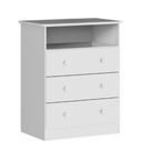Cômoda Infantil Smim Peroba Branco em 100% MDF com 3 Gavetas