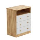 Cômoda Infantil Smim Peroba em 100% MDF Branco com Amêndoa