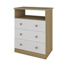 Cômoda Infantil Smim Peroba em 100% MDF Branco com Carvalho