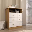 Cômoda Infantil Sueño 3 Gavetas 100% Mdf Branco Brilho/Amendoa - Panorama Móveis