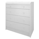 Cômoda Infantil Trocador Doce Sonho 4 Gavetas Branco - Qmovi