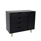 Cômoda Ipanema com 04 Gavetas Preto F03 - D'Rossi