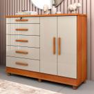 Cômoda Istambul 2 Portas 5 Gavetas Cinamomo/Off White - Tcil Móveis Cômoda Istambul 2 Portas 5 Gavetas Cinamomo/Off White - Tcil Móveis