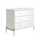 Cômoda Jasper 3 GV Branca e Dourada