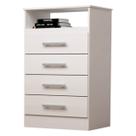 Cômoda Jessica 4 Gavetas 1 Nicho ACP Cor Branco