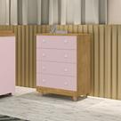 Comoda Lara 4 Gavetas Nature / Rose