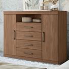 Cômoda Lincon 2 Portas 4 Gavetas Jatoba - Pnr Móveis