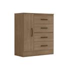Cômoda Lite 1 Porta 4 Gavetas Multiuso Para Quarto