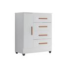 Cômoda Lite 4 Gavetas 01 Porta Branco Brilho Móveis Leão