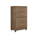 Cômoda Lite 4 Gavetas Carvalho Oak Móveis Leão