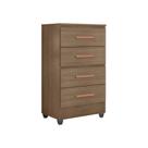 Cômoda Lite 4 Gavetas Carvalho Oak - Móveis Leão