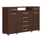 Cômoda London Quarto com 7 Gavetas 2 Portas e Rodízios