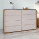 Cômoda Loop II 08 Gavetas em MDF e MDP Amêndoa Clean e Off White Lopas