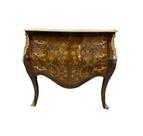 Cômoda Luiz XV Marchetaria Florais Bronze Marmore Formosa Cômoda Luiz XV Marchetaria Florais Bronze Marmore Formosa