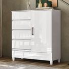 Cômoda Lux 1 Porta 4 Gavetas Branco - Pnr Móveis