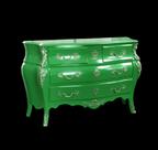 Cômoda Madeira Maciça Verde c Aplique Puxador Metal Formosa