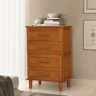 Cômoda Madeira Maciça Vintage Chicago 4 Gavetas Castanho Cômoda Madeira Maciça Vintage Chicago 4 Gavetas Castanho