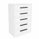 Cômoda Mademovel Escócia 5 Gavetas e 1 Porta Branca com Design Sofisticado Cômoda Mademovel Escócia 5 Gavetas e 1 Porta Branca com Design Sofisticado