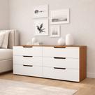 Cômoda Madri 6 Gavetas Branco/Freijó - Politorno Cômoda Madri 6 Gavetas Branco/Freijó - Politorno
